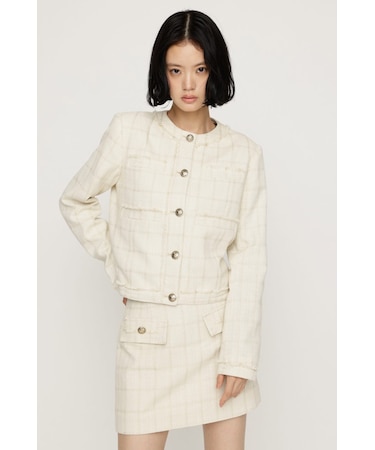 NO COLLAR TWEED ジャケット