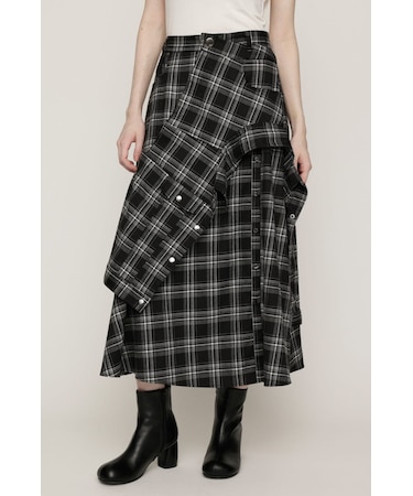 PLAID FLARE DESIGN スカート