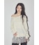 LACE TRIM V NECK KNIT トップス