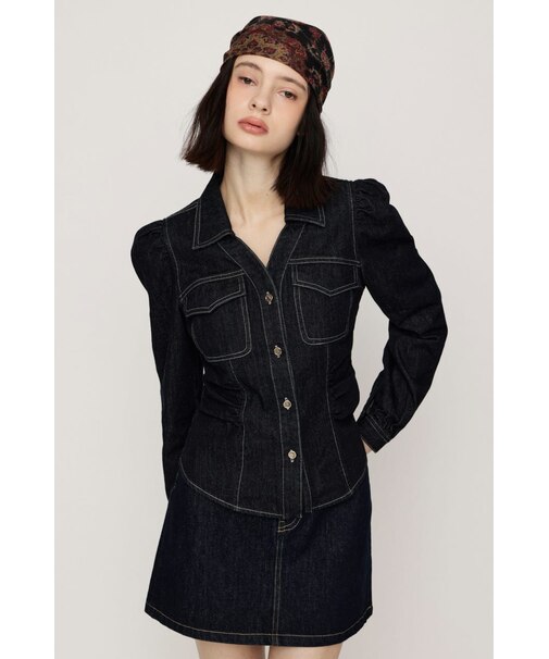 【SNSで話題！】DENIM PUFF SLEEVE シャツ