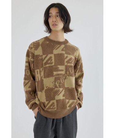 ブロークンチェックニット