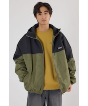 バイカラーフーデッドブルゾン
