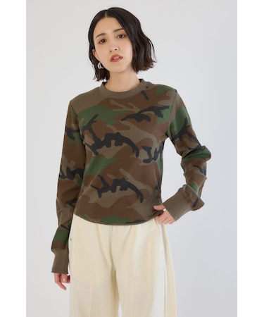 【UNISEX】SHARE パターンワッフルトップス