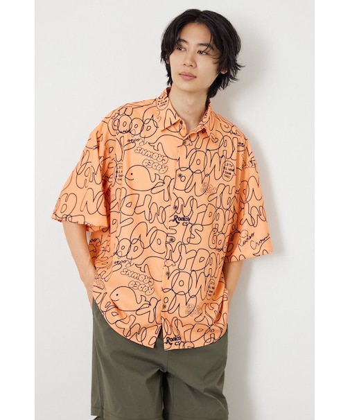 ドローイングホエールシャツ