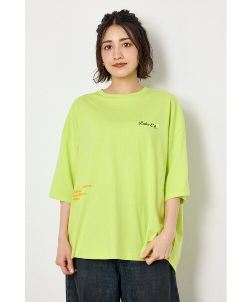 フラワースクリプトロゴ5分袖Tシャツ