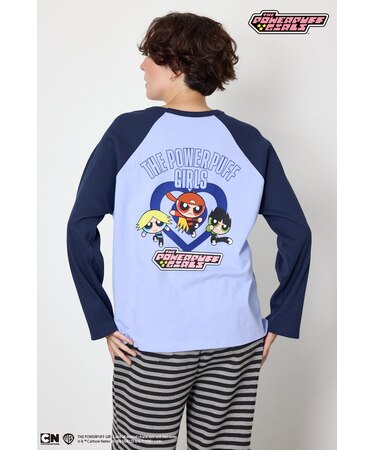 (パワーパフ ガールズ)ラグランロングスリーブTシャツ