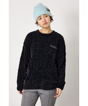 モールニットEMBROIDERYロゴトップス