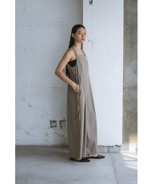 サイドギャザーワイドロンパース
