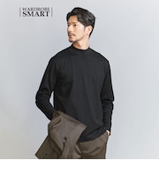 【WEB限定 WARDROBE SMART】クリア ガスコットン モックネック カットソー【抗菌・防臭】