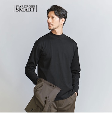 【WEB限定 WARDROBE SMART】クリア ガスコットン モックネック カットソー【抗菌・防臭】