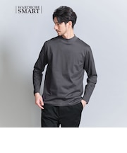 【WEB限定 WARDROBE SMART】クリア ガスコットン モックネック カットソー【抗菌・防臭】