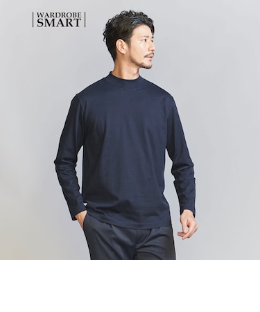 【WEB限定 WARDROBE SMART】クリア ガスコットン モックネック カットソー【抗菌・防臭】