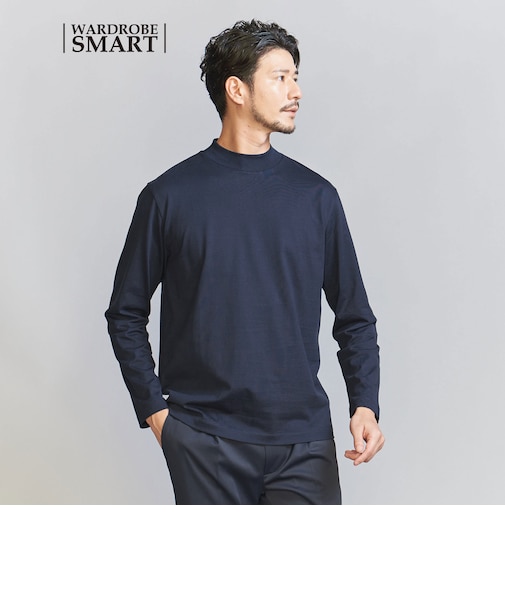【WEB限定 WARDROBE SMART】クリア ガスコットン モックネック カットソー【抗菌・防臭】