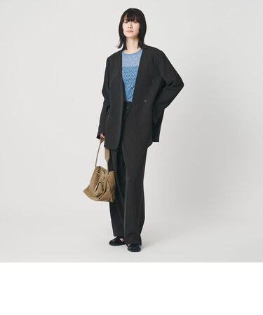 【WEB限定 Wardrobe DAILY MINIMAL】ダブルクロス カラーレスジャケット ウォッシャブル