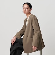 【WEB限定 Wardrobe DAILY MINIMAL】ダブルクロス カラーレスジャケット ウォッシャブル