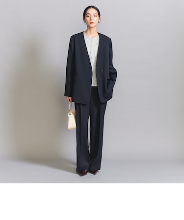 【WEB限定 Wardrobe DAILY MINIMAL】ダブルクロス カラーレスジャケット ウォッシャブル