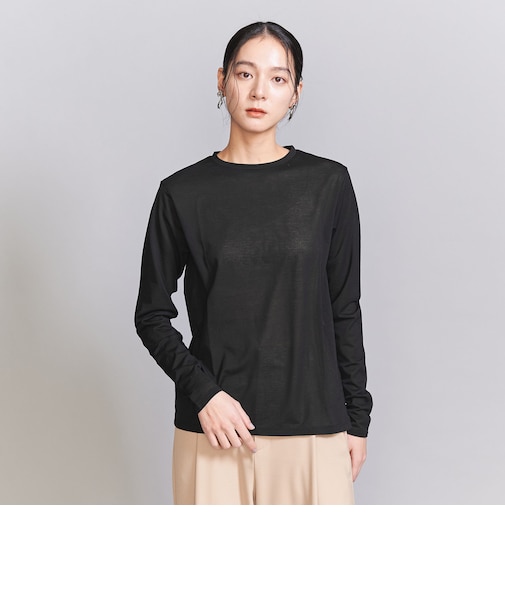 コットンナイロン天竺 シアー クルーネック Tシャツ