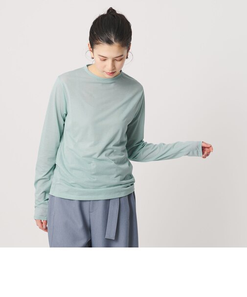 コットンナイロン天竺 シアー クルーネック Tシャツ