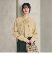 【WEB限定 Wardrobe DAILY MINIMAL】リボンタイブラウス -2WAY/ウォッシャブル-