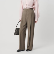 【WEB限定 Wardrobe DAILY MINIMAL】ダブルクロス タックワイドストレートパンツ ウォッシャブル
