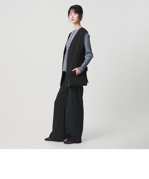 【WEB限定 Wardrobe DAILY MINIMAL】ダブルクロス リボンベルトジレ ウォッシャブル