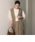 【WEB限定 Wardrobe DAILY MINIMAL】ダブルクロス リボンベルトジレ ウォッシャブル