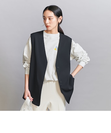 【WEB限定 Wardrobe DAILY MINIMAL】ダブルクロス リボンベルトジレ ウォッシャブル