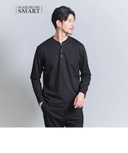 【WEB限定 WARDROBE SMART】クリア ガスコットン ヘンリーネック カットソー【抗菌・防臭】