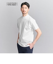 【WEB限定 WARDROBE SMART】クリア  ガスコットン モックネック カットソー【抗菌・防臭】