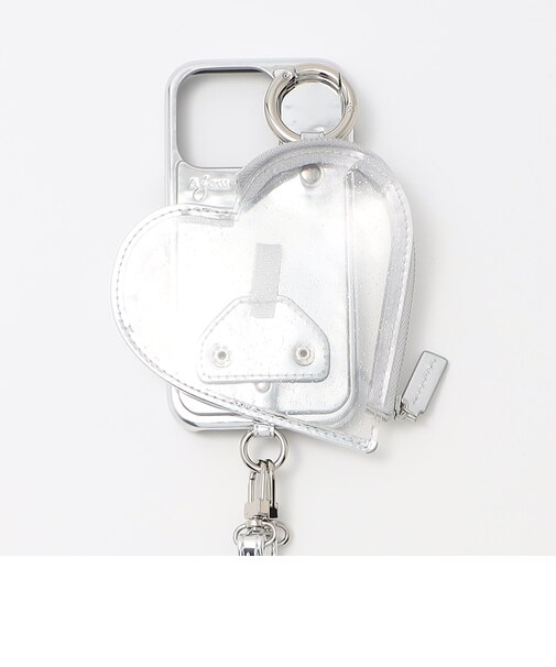 <ajew>PVC HEART PLANET POCKET iPhone15Proケース