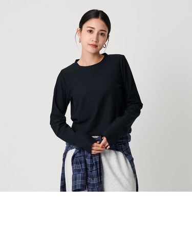 コットンポリエステル ラメロングスリーブカットソー