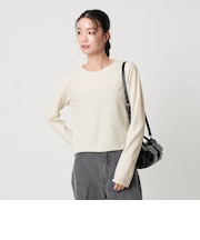 コットンポリエステル ラメロングスリーブカットソー