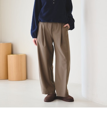 ポリエステルブレンド カーブパンツ