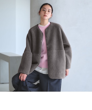 【WEB限定】ボア×フェイクムートン リバーシブルジャケット