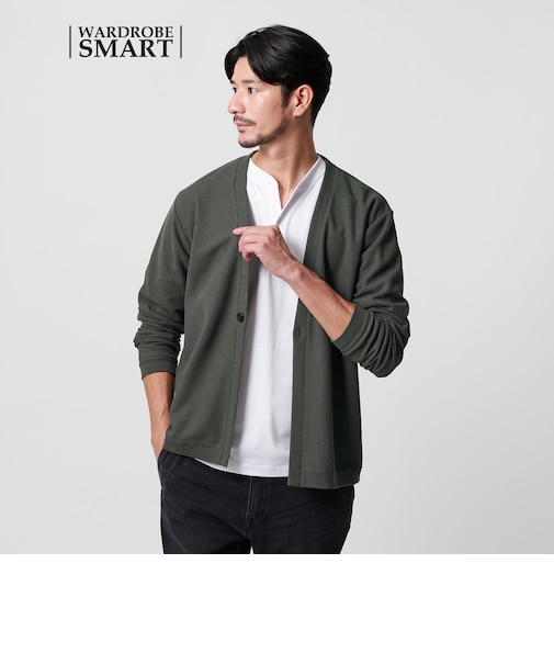 【WEB限定 WARDROBE SMART】エアリー カノコ  カーディガン 【抗菌・防臭】