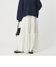 レーヨンブレンド シャーリング ロングスカート