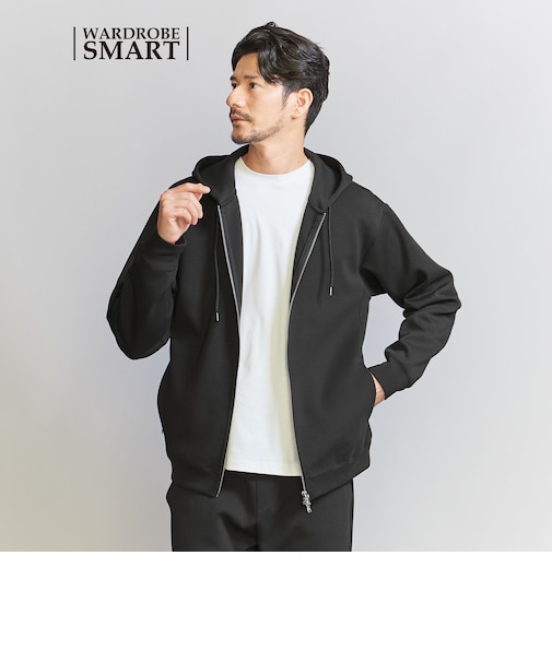 【WEB限定 WARDROBE SMART】ダブルニット ジップパーカー/セットアップ対応【抗菌・防臭】