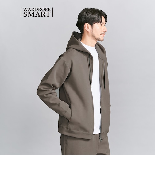 【WEB限定 WARDROBE SMART】ダブルニット ジップパーカー/セットアップ対応【抗菌・防臭】