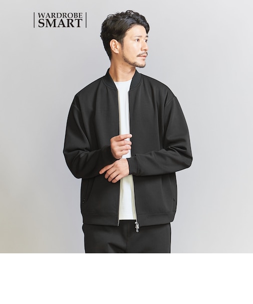 【WEB限定 WARDROBE SMART】ダブルニット ジップブルゾン/セットアップ対応【抗菌・防臭】