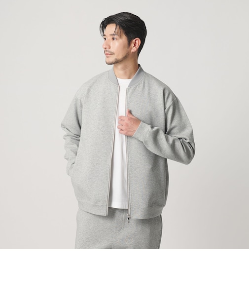【WEB限定 WARDROBE SMART】ダブルニット ジップブルゾン/セットアップ対応【抗菌・防臭】