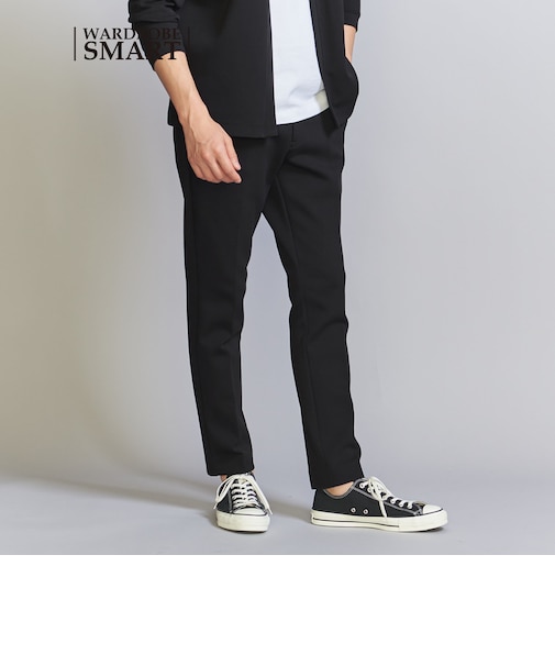 【WEB限定 WARDROBE SMART】ダブルニット ノープリーツ スラックス パンツ/セットアップ対応 【抗菌・防臭】