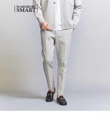 【WEB限定 WARDROBE SMART】ダブルニット ノープリーツ スラックス パンツ/セットアップ対応 【抗菌・防臭】