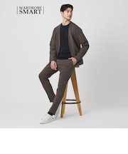 【WEB限定 WARDROBE SMART】ダブルニット ノープリーツ スラックス パンツ/セットアップ対応 【抗菌・防臭】