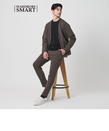 【WEB限定 WARDROBE SMART】ダブルニット ノープリーツ スラックス パンツ/セットアップ対応 【抗菌・防臭】