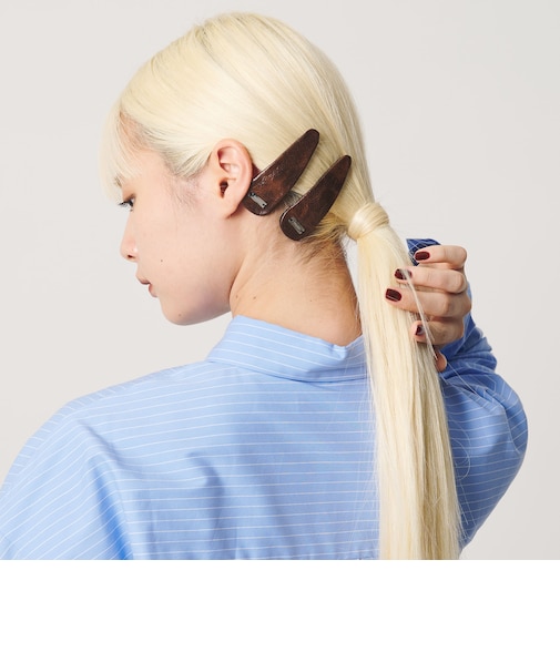 <heyep>レザーライク ヘアクリップ/2P
