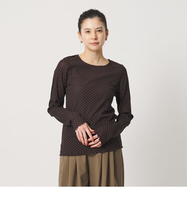 ドット チュール ロングスリーブ カットソー