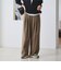 毛ポリエステルブレンド ワイドタックパンツ 防シワ ウォッシャブル