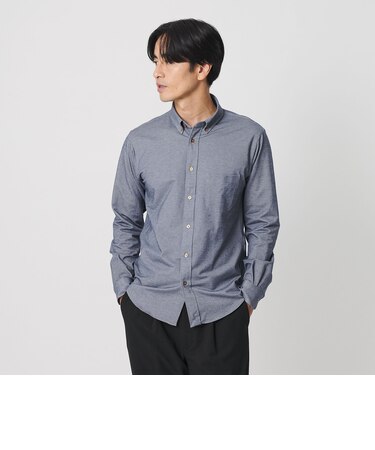 クイック ストレッチ シャンブレー ボタンダウン シャツ SLIM型 吸水速乾 タテヨコストレッチ