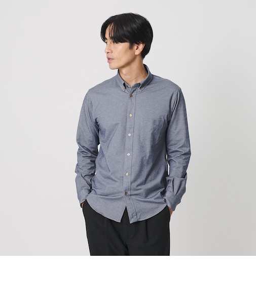 クイック ストレッチ シャンブレー ボタンダウン シャツ SLIM型 吸水速乾 タテヨコストレッチ