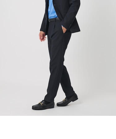 リサイクル ポリエステル 1プリーツ テーパード パンツ NO.3 セットアップ対応 ヨコストレッチ ウォッシャブル